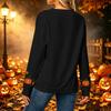 Women's Casual Long Sleeve Top with Christmas Print Round Neck for Holiday Party Wear