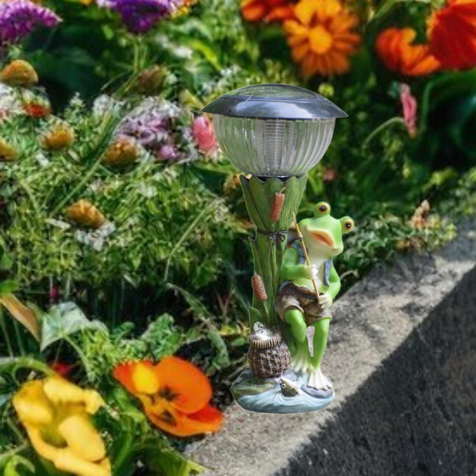 

Frog Figurine Solar Light for Outdoor Yard Decoration Fishing Frog