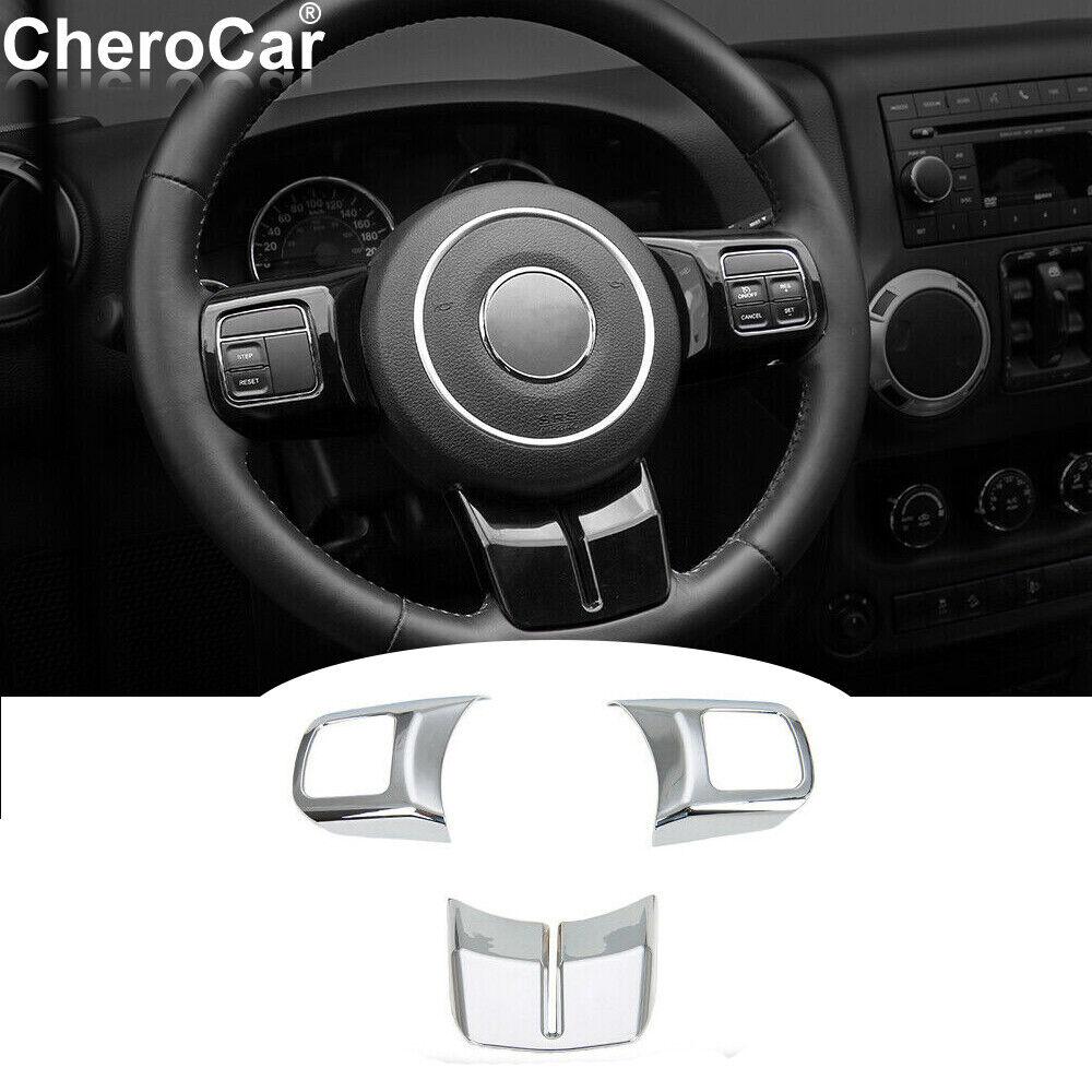 Chrome Steering Wheel Trim Cover Decoration For Jeep Wrangler JK/Grand Cherokee