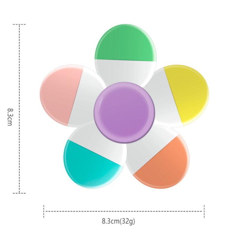 1 Stück leuchtender, fluoreszierender Aquarellstift, 5-in-1-Blumenform, spiralförmiger Textmarker für die Fingerspitze, geeignet für Schule und Büro