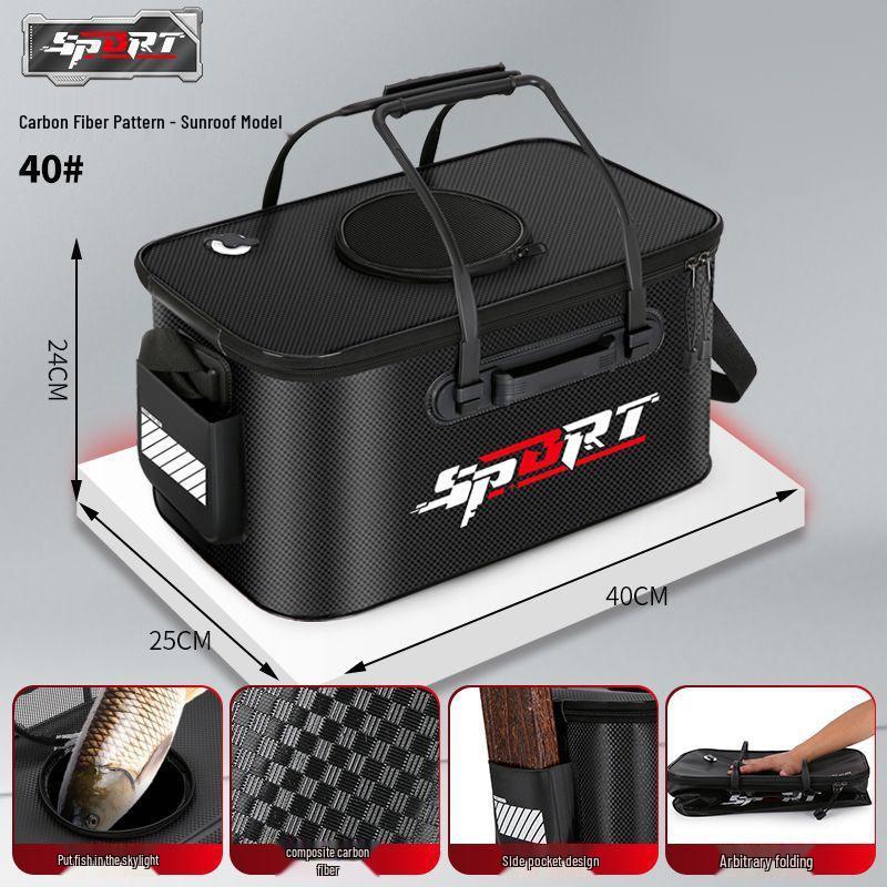 Förtjockad hopfällbar EVA-hink för levande fisk, Multifunktionell för vild- och tävlingsfiske