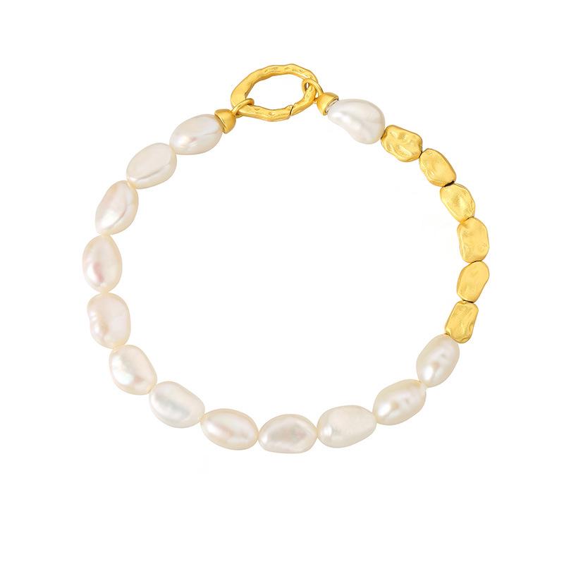 Elegant S925 Sterling Silver & Baroque Freshwater Pearl Bracelet for Women - Luxurious Ins Style Jewelry 925 Sterling Silver