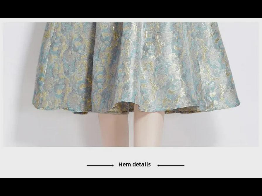 2024 Early Spring French Jacquard Dress: Retro Texture & Color