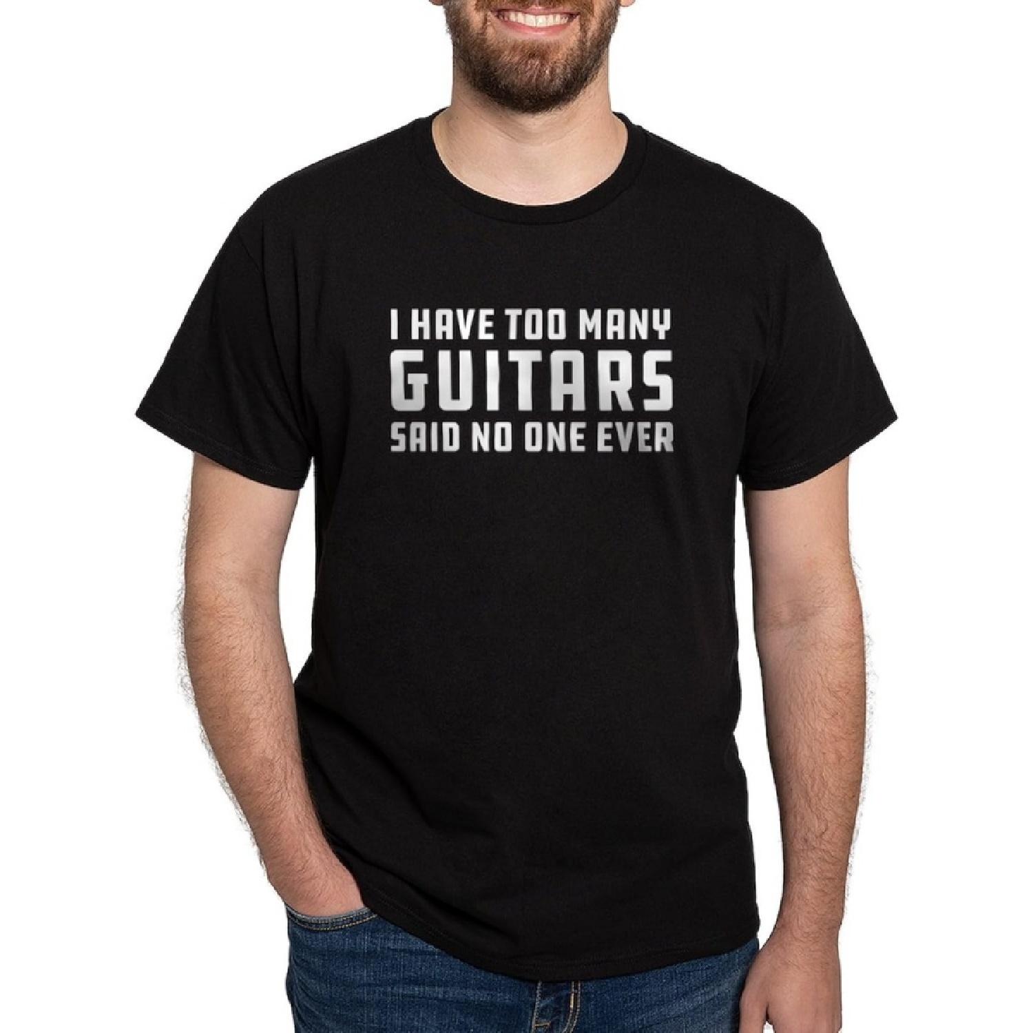CafePress I Have Too Many Guitars Dark T Shirt Men s 100% Cotton, Classic Graphic Dark T-Shirt S