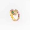 Women's adjustable copper micro-inlaid zircon gold ring