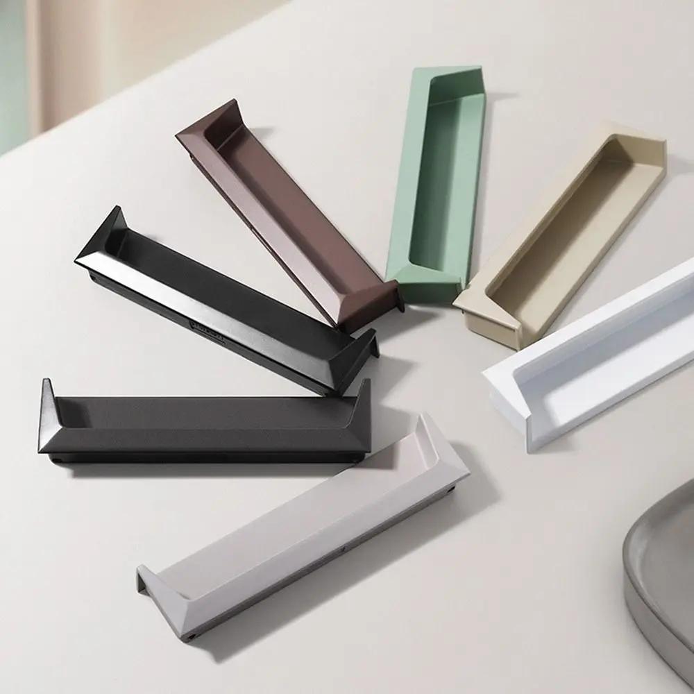 Accessories Hardware Cabinet Handle Modern Simple Cupboard Door Pulls Stainless Steel Invisible Pull Home Decor