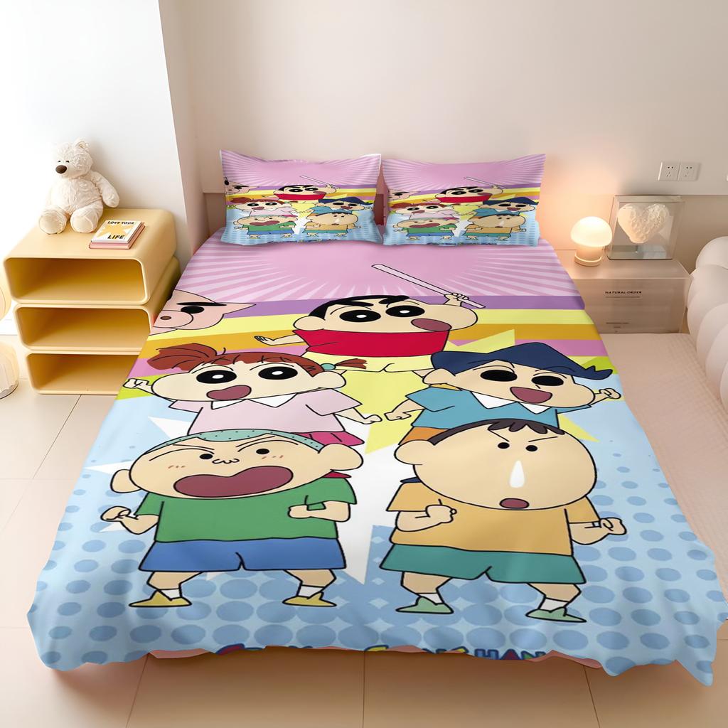 Crayon Shin-chan Children's Bedroom 3-Piece Duvet Cover Set Printed Home Co-Branded Mattress Bedding Set