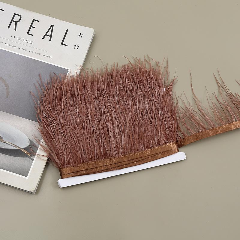 Color 8-10 Cm Ostrich Hair Cloth Edge Clothing Cuffs Hem Ostrich Feather Strips Cloth With Accessories Lace