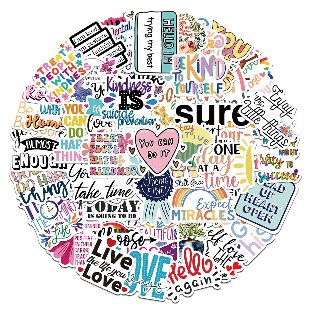50 szt./zestaw Naklejki z serii Healing Slang 01 DIY Moda Wodoodporne Naklejki Doodle