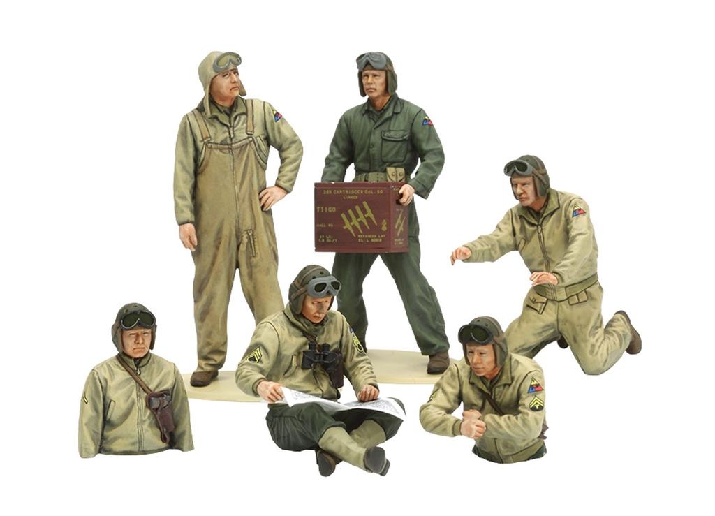 Tamiya 1/35 Military Miniature Series No. 347 U.S. Army Tank Crew Set, European Front, Plastic Model Kit 35347