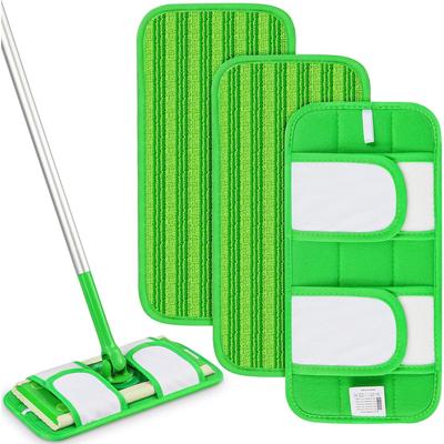 Reusable Mop Pads Compatible with Swiffer Sweeper Mops-12 Inch Washable Microfiber Wet Pads Refills Dry Sweeping Cloths Heavy Duty Mop Head