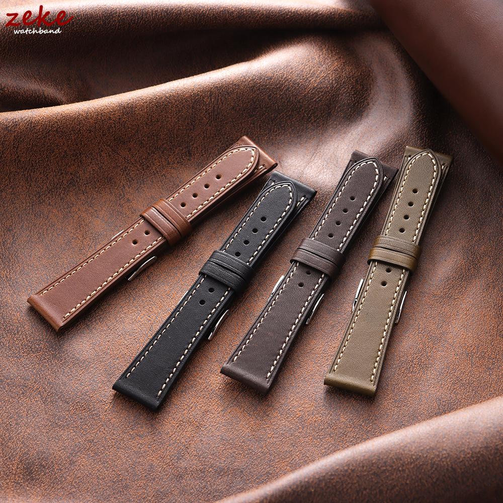 Genuine Leather Watch Band 18mm 20mm 22mm Vintage Cowhide Strap for Omega Quick Release Bracelet for Seiko Universal Wristband