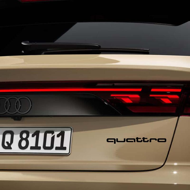 2Pcs Car Styling PVC Logo Side Body Fender Windshield Trunk Bumper Sticker For qwe2 RS S Line A3 A4 A5 A6 A7 Quattro Q2 Q3 Q5 Q7