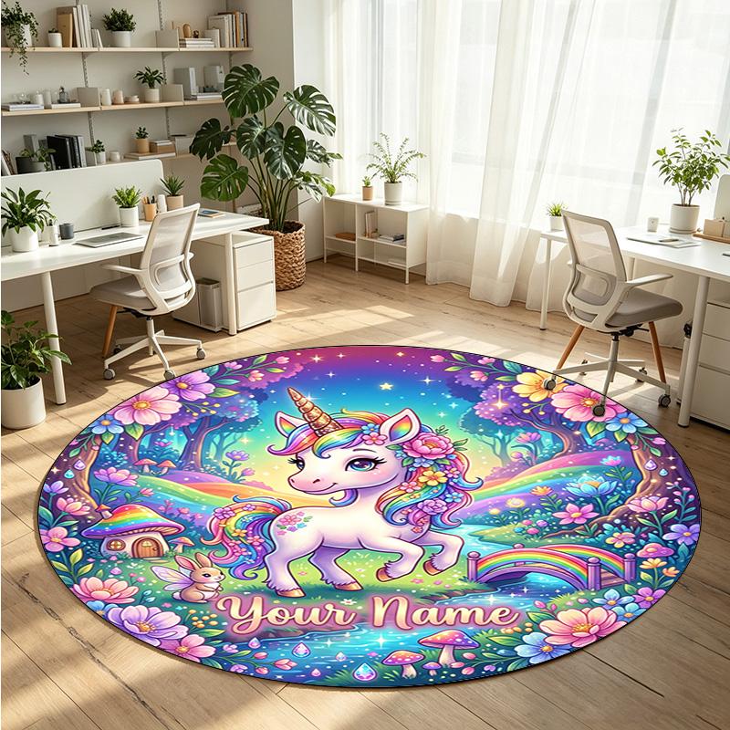 Animales salvajes (50) Alfombra de Terciopelo Redonda con Cristales Personalizada con Nombre y Texto Felpudo Personalizado Decoración del Hogar Alfombra de Cristal Antideslizante