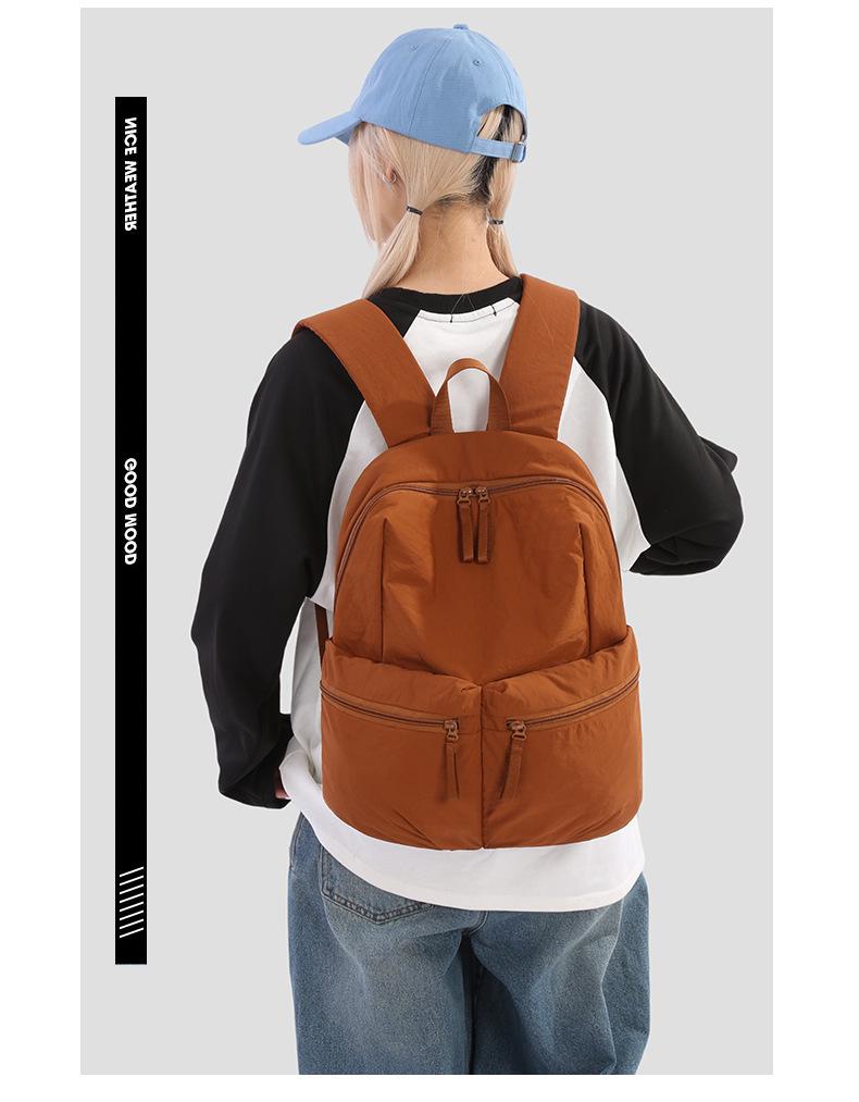 2025 Women's Lightweight Nylon College Backpack - Large Capacity, Casual Double Shoulder Bookbag