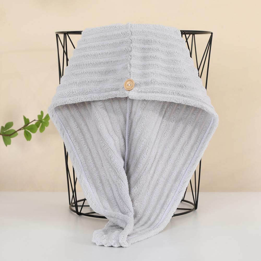 Burlap Quick-Dry Double-Layer Hair Wrap Towel - Water-Absorbent Bath Cap for Women