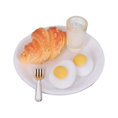 1/12 Dollhouse Simulation Breakfast Mini Steamed Buns Egg Bread Milk Model Dollhouse Kitchen Scene Decoration Pretend Play Toys