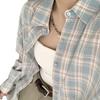 Plaid Mid-Length Casual Shirt Jacket with Long Sleeves