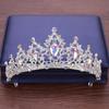 Wedding Hair Tiara Crystal Bridal Tiara Crown Silver Color Diadem Veil Tiaras Wedding Hair Accessories Headpieces Head Jewelry
