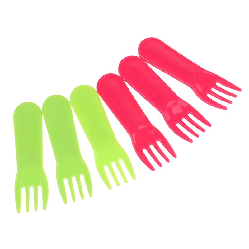 10Pcs Plastic Fruit Fork Mini Cartoon Children Fruit Fork Snack Cake Dessert Food Pick Toothpick Bento Lunches Party Decor