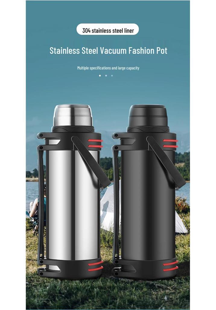 Portable Stainless Steel Insulated Thermos - Large Capacity, Drop-Proof Design for Outdoor, Home, and Construction Site Use