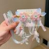 Princess Style Children's Hanfu Hair Clips - Ancient Chinese Tassel Ribbon Headdress for Girls
