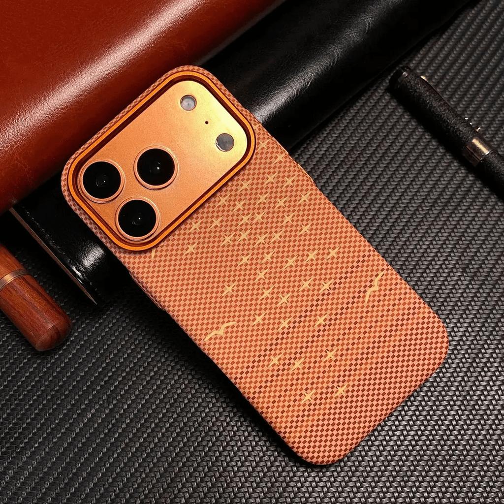 IPhone18PROMAX Skin-sensitive Kevlar Pattern Magnetic Mobile Phone Case Is Suitable for Apple 17 Floating Light Protective Case