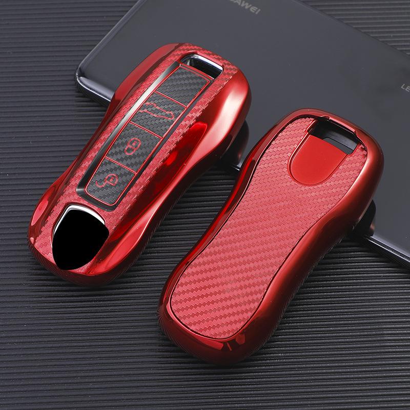 

Ключниця Porsche для Macan, Cayenne, 718, Panamera - Чохол для ключа та Модифікація ланцюжка червоний