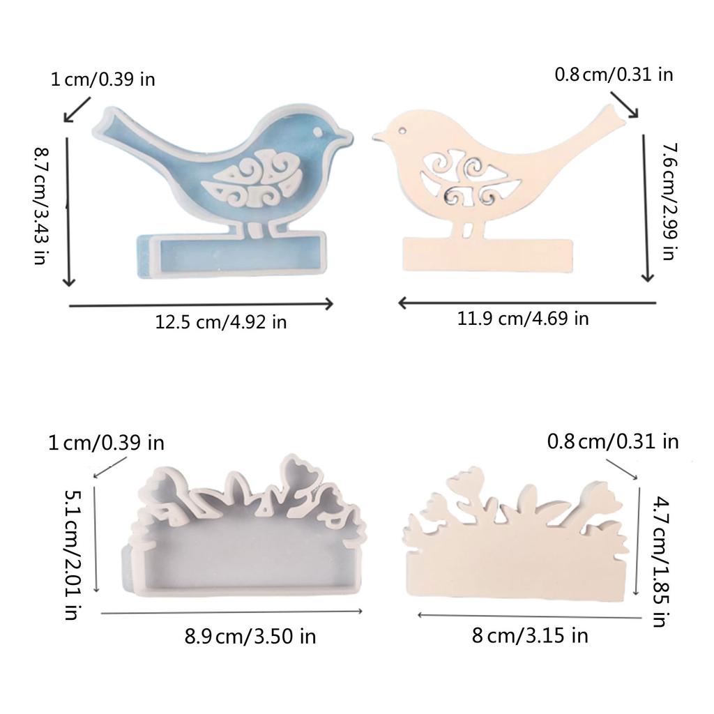 Fence Candle Holder Molds Lawn Silicones Molds Birds Candle Holder Molds for Making Tealight Holder Art Craft Project