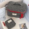 Classic Quilted Heart Makeup Bag Large Capacity Zipper Cosmetic Bag Korean Style Plaid Toiletry Pouch Outdoor