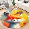 1pc Fox Artwork Office Round Area Rug, Indoor Mat Suitable ForOffice, Under Office Chairs Bedroom Living Room Home Decor, Room Deco  D083