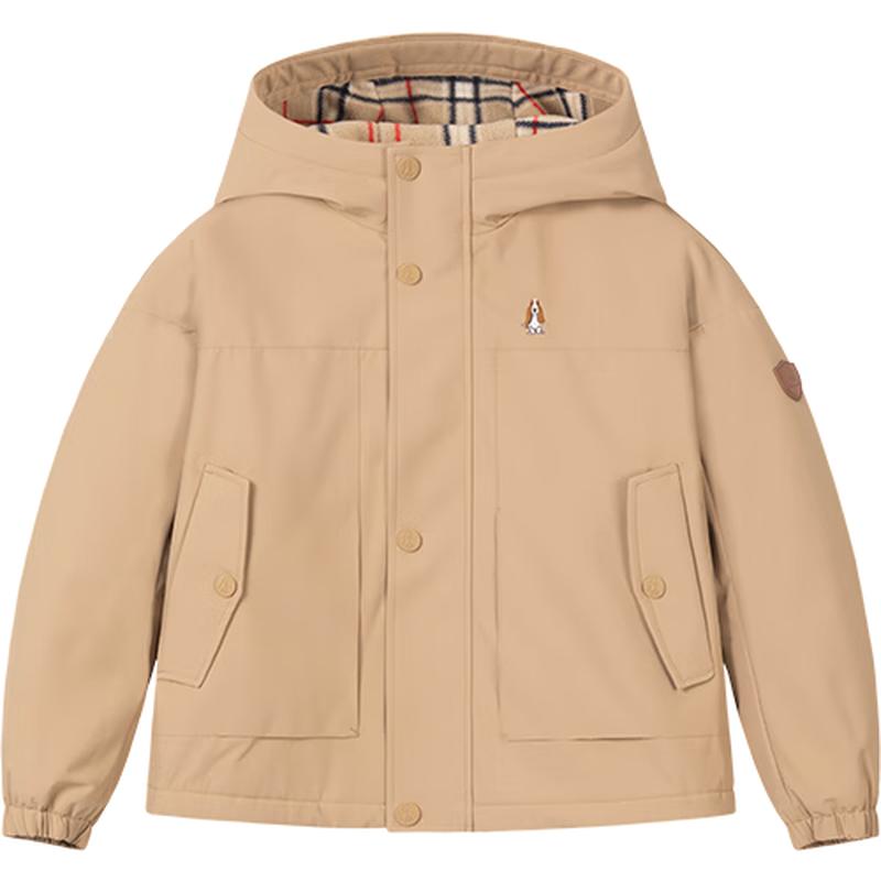 Hush Puppies Boys  3-Proof Fleece-Lined Hooded Windbreaker 140