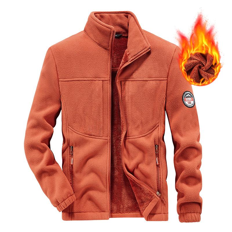 Lamb Fleece Men's Coat with Thickened Fleece Fleece Cardigan Jacket, Outdoor Fleece
