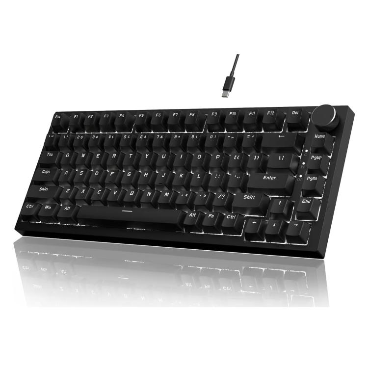 

Ajazz AK820 Hot Swappable Wired Mechanical Keyboard With Light Red Switch White Light Black