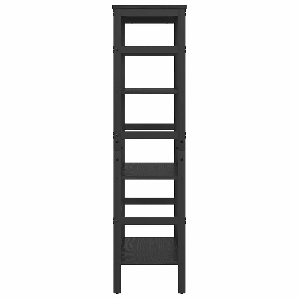 Bookshelf Black Oak Effect 60 X 29.5 X 115 Cm