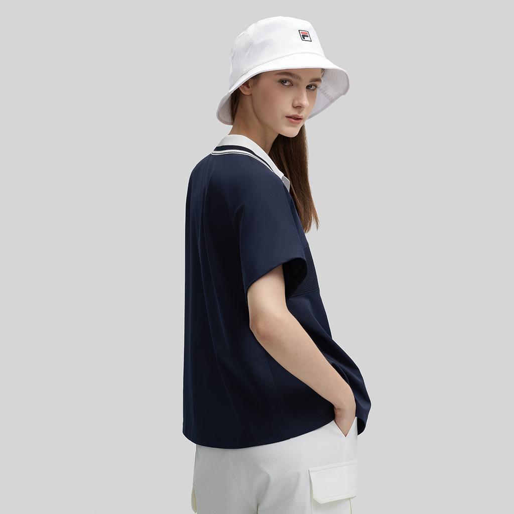 New FILA Polo Shirts Women's German Black Blue F11W434109FNV