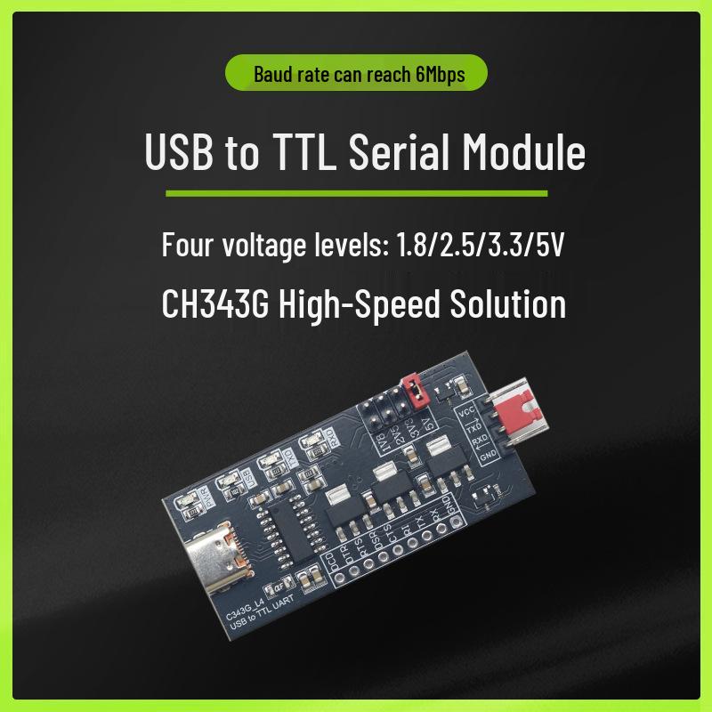 USB to TTL Serial Port Converter: 1.2V-5V CH340/CH343G Module