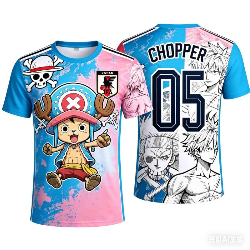 2026 Summer Japan One Piece Luffy Football Jersey Men T-shirt Football Special Jersey Adult Family Matching Quick-Drying T-shirt