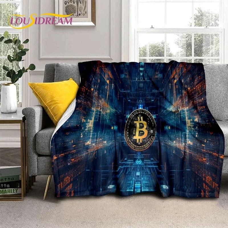 Bitcoin Virtual Currency NFT Soft Flannel Blanket for Beds Bedroom Sofa Picnic,Throw Blanket for Cover Outdoor Leisure Nap Gift