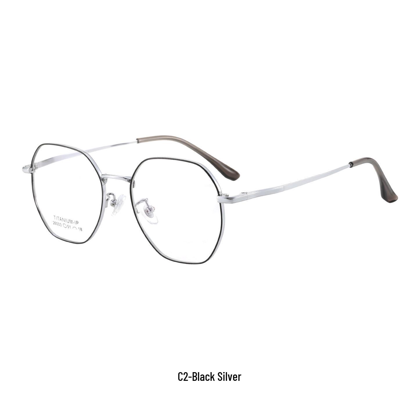 Ultra-light Half-Titanium Fashion Eyeglass Frames for Myopia and Presbyopia Lenses