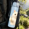 1PC Thumbs Up White Cat Bust Print 750ml Color Plastic Sports Water Bottle Leakproof Flip Straw Lid For Sports Office Home Use