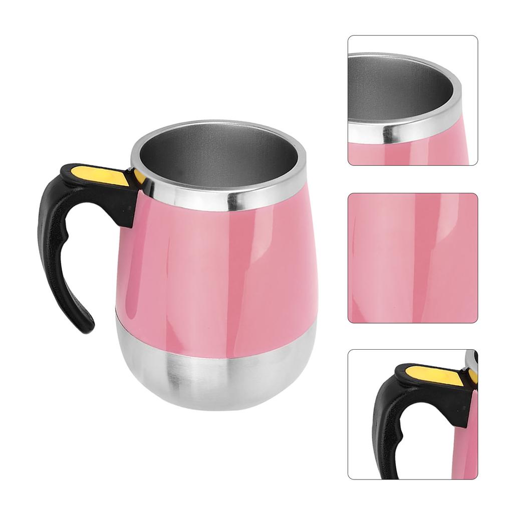 Electric Coffee Stirring Mug Mixing Cup Tea Auto Stirring Magnetic Mug (Pink)