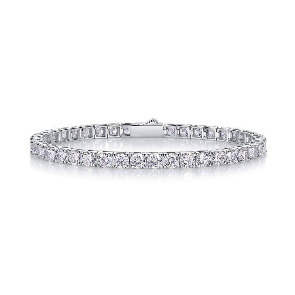 Stacked Bracelet Bracelet Women'S 925 Silver-Plated 18K Gold Design Light Luxury Moissanite Tennis Bracelet