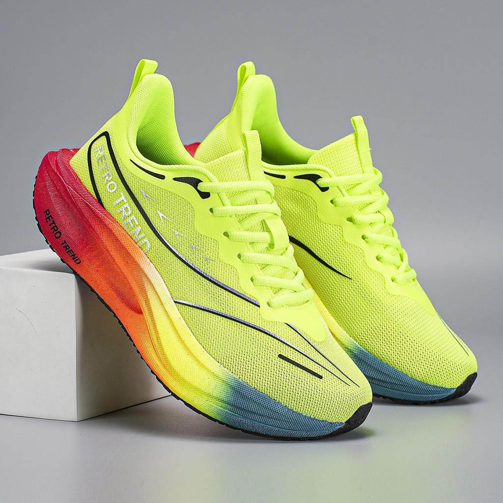 Running Shoes Air Cushion Jogging Shoes Carbon Board Marathon Men Athletic Breathable Lightweight Training Nonskid Daily Athletic Shoes