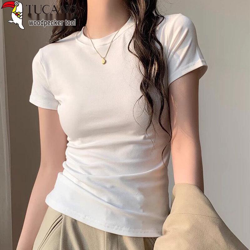 Woodpecker Women's Slim Fit Short Sleeve Round Neck T-Shirt