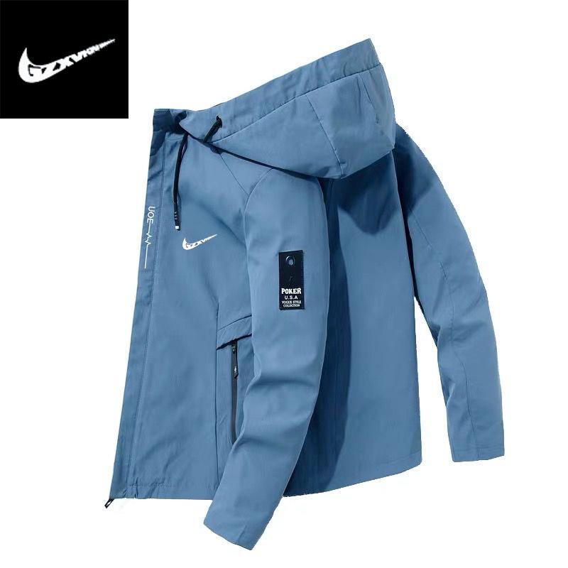 Мужская ветровка с капюшоном, приталенная, весна 2025 4XL