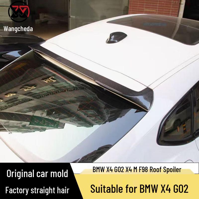 BMW X4 G02 Carbon Fiber Roof Spoiler | X4M F98 Rear Window Deflector | No-Drill Tail Spoiler Modification