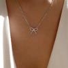 Geometric Butterfly Bow Pendant Necklace Lightweight Trendy Elegant Jewelry for Women