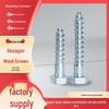 Galvanized Hex Head Full Thread Self-Tapping Wood Screws with Extended Pointed Tail for Woodworking