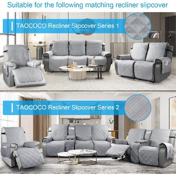 TAOCOCO Non-Slip Buckles for Recliner slipcover (3 Pieces, Black)